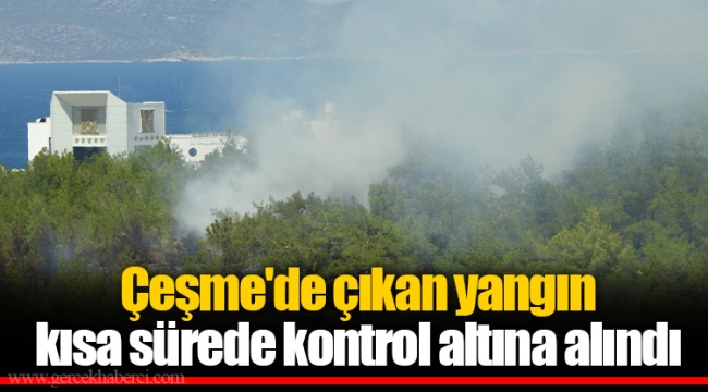 Çeşme'de çıkan yangın kısa sürede kontrol altına alındı