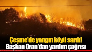 Çeşme'de yangın köyü sardı! Başkan Oran'dan yardım çağrısı
