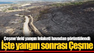 Çeşme'deki yangın felaketi havadan görüntülendi: İşte yangın sonrası Çeşme