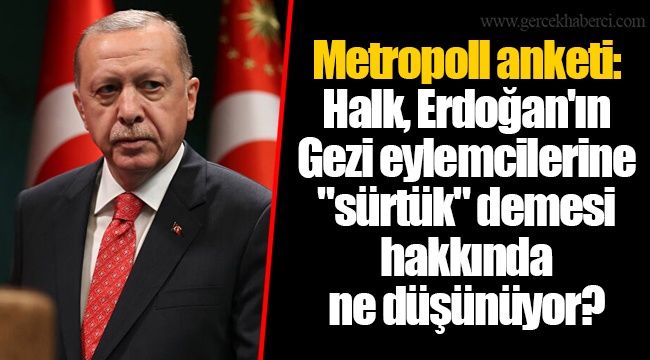 Metropoll anketi: Halk, Erdoğan'ın Gezi eylemcilerine "sürtük" demesi hakkında ne düşünüyor?