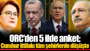 ORC’den 5 ilde anket: Cumhur ittifakı tüm şehirlerde düşüşte