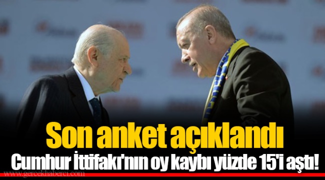 Son anket açıklandı Cumhur İttifakı'nın oy kaybı yüzde 15'i aştı!