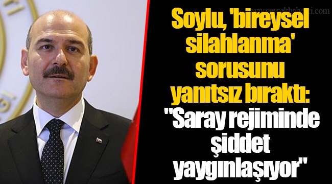 Soylu, 'bireysel silahlanma' sorusunu yanıtsız bıraktı: "Saray rejiminde şiddet yaygınlaşıyor"
