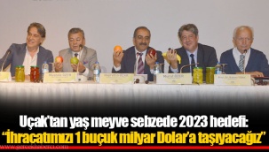 Uçak’tan yaş meyve sebzede 2023 hedefi: “İhracatımızı 1 buçuk milyar Dolar’a taşıyacağız”