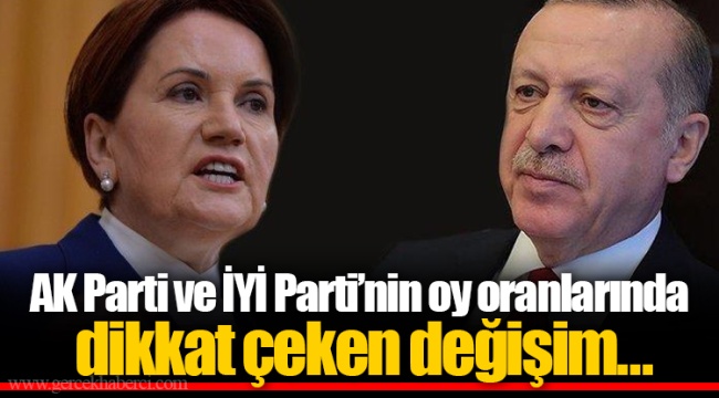 AK Parti ve İYİ Parti’nin oy oranlarında dikkat çeken değişim…