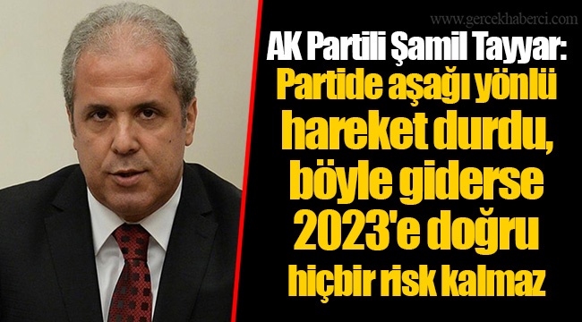 AK Partili Şamil Tayyar: Partide aşağı yönlü hareket durdu, böyle giderse 2023'e doğru hiçbir risk kalmaz