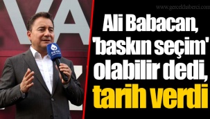 Ali Babacan, 'baskın seçim' olabilir dedi, tarih verdi