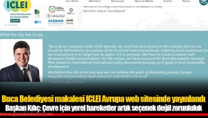 Buca Belediyesi makalesi ICLEI Avrupa web sitesinde yayınlandı