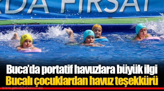 Bucalı çocuklardan havuz teşekkürü