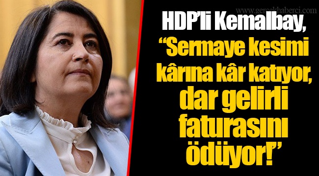 HDP’li Kemalbay, “Sermaye kesimi kârına kâr katıyor, dar gelirli faturasını ödüyor!”