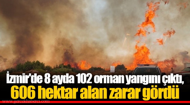 İzmir'de 8 ayda 102 orman yangını çıktı, 606 hektar alan zarar gördü