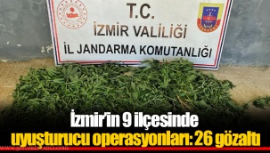 İzmir’in 9 ilçesinde uyuşturucu operasyonları: 26 gözaltı