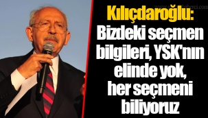 Kılıçdaroğlu: Bizdeki seçmen bilgileri, YSK'nın elinde yok, her seçmeni biliyoruz