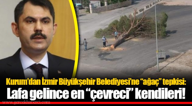 Kurum’dan İzmir Büyükşehir Belediyesi’ne “ağaç” tepkisi: Lafa gelince en “çevreci” kendileri!