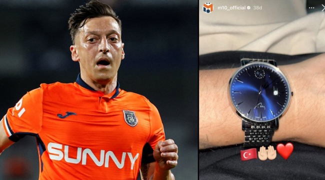 Mesut Özil, Cumhurbaşkanı Erdoğan'ın imzası bulunan kol saatini paylaştı