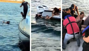 Polisi görünce denize atladı, 2 kilometre yüzdü