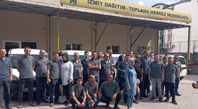 PTT'nin pes dedirten teklifine işçilerden iş durdurma eylemi  Yüzde 78’lik enflasyonda yüzde 10’luk zam veriyorlar!