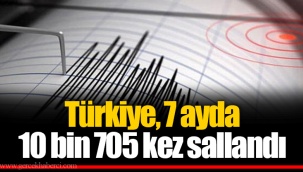 Türkiye, 7 ayda 10 bin 705 kez sallandı