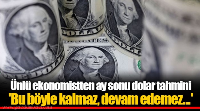 Ünlü ekonomistten ay sonu dolar tahmini 'Bu böyle kalmaz, devam edemez...'
