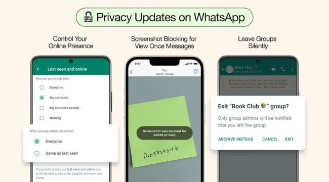WhatsApp'a yeni özellikler: 'Çevrimiçi' görülme kontrol edilebilecek, gruptan sessizce çıkılabilecek