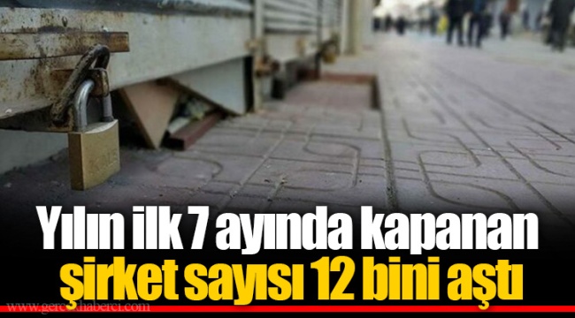 Yılın ilk 7 ayında kapanan şirket sayısı 12 bini aştı