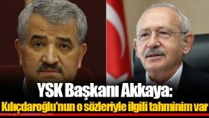 YSK Başkanı Akkaya: Kılıçdaroğlu'nun o sözleriyle ilgili tahminim var