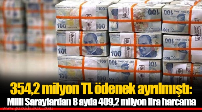 354,2 milyon TL ödenek ayrılmıştı: Milli Saraylardan 8 ayda 409,2 milyon lira harcama