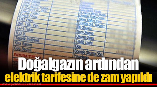 Doğal gazın ardından elektrik tarifesine de zam yapıldı