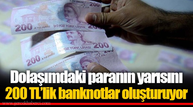 Dolaşımdaki paranın yarısını 200 TL’lik banknotlar oluşturuyor
