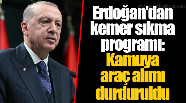 Erdoğan'dan kemer sıkma programı: Kamuya araç alımı durduruldu