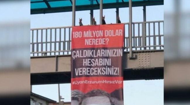 Pankartlı protesto: Uyan Erzurum, hırsız var!