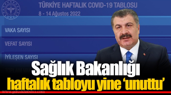 Sağlık Bakanlığı haftalık tabloyu yine ‘unuttu’
