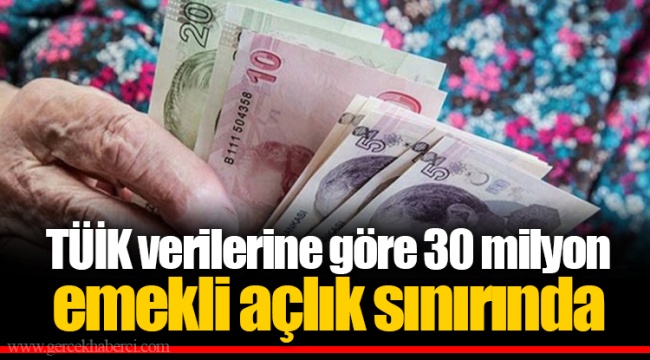 TÜİK verilerine göre 30 milyon emekli açlık sınırında