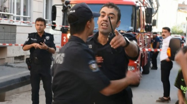 Yangın haberinde çekim yapan DHA muhabirine polisten saldırı