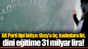AK Parti tipi bütçe: Uzay’a üç, kadınlara iki, dini eğitime 31 milyar lira!