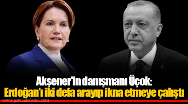 Akşener&#039;in danışmanı Üçok: Erdoğan&#039;ı iki defa arayıp ikna etmeye çalıştı
