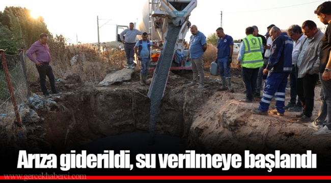 Arıza giderildi, su verilmeye başlandı