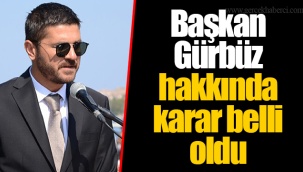 Başkan Gürbüz hakkında karar belli oldu