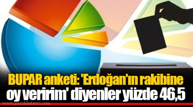 BUPAR anketi: 'Erdoğan'ın rakibine oy veririm' diyenler yüzde 46,5
