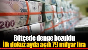 Bütçede denge bozuldu İlk dokuz ayda açık 79 milyar lira