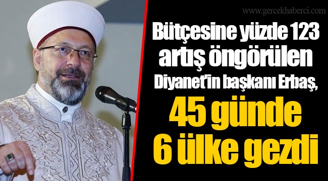 Bütçesine yüzde 123 artış öngörülen Diyanet'in başkanı Erbaş, 45 günde 6 ülke gezdi