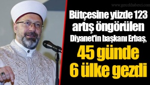 Bütçesine yüzde 123 artış öngörülen Diyanet'in başkanı Erbaş, 45 günde 6 ülke gezdi