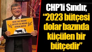 CHP’li Sındır, “2023 bütçesi dolar bazında küçülen bir bütçedir”