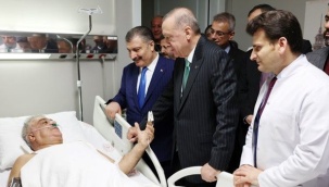 Cumhurbaşkanı Erdoğan, kaza geçiren Binali Yıldırım'ı hastanede ziyaret etti