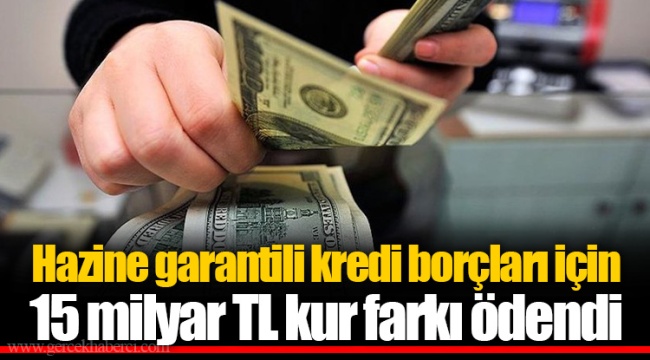 Hazine garantili kredi borçları için 15 milyar TL kur farkı ödendi