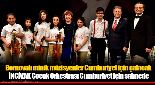 İNCİVAK Çocuk Orkestrası Cumhuriyet için sahnede
