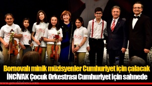 İNCİVAK Çocuk Orkestrası Cumhuriyet için sahnede