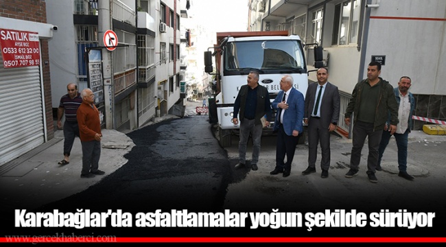 Karabağlar'da asfaltlamalar yoğun şekilde sürüyor