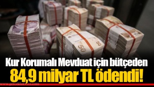 Kur Korumalı Mevduat için bütçeden 84,9 milyar TL ödendi!