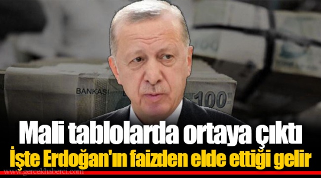 Mali tablolarda ortaya çıktı  İşte Erdoğan'ın faizden elde ettiği gelir